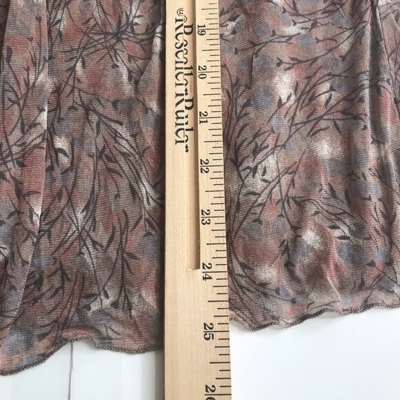 Inturtians Silk Top Womens Medium Brown Floral 100% Silk - Picture 10 of 10